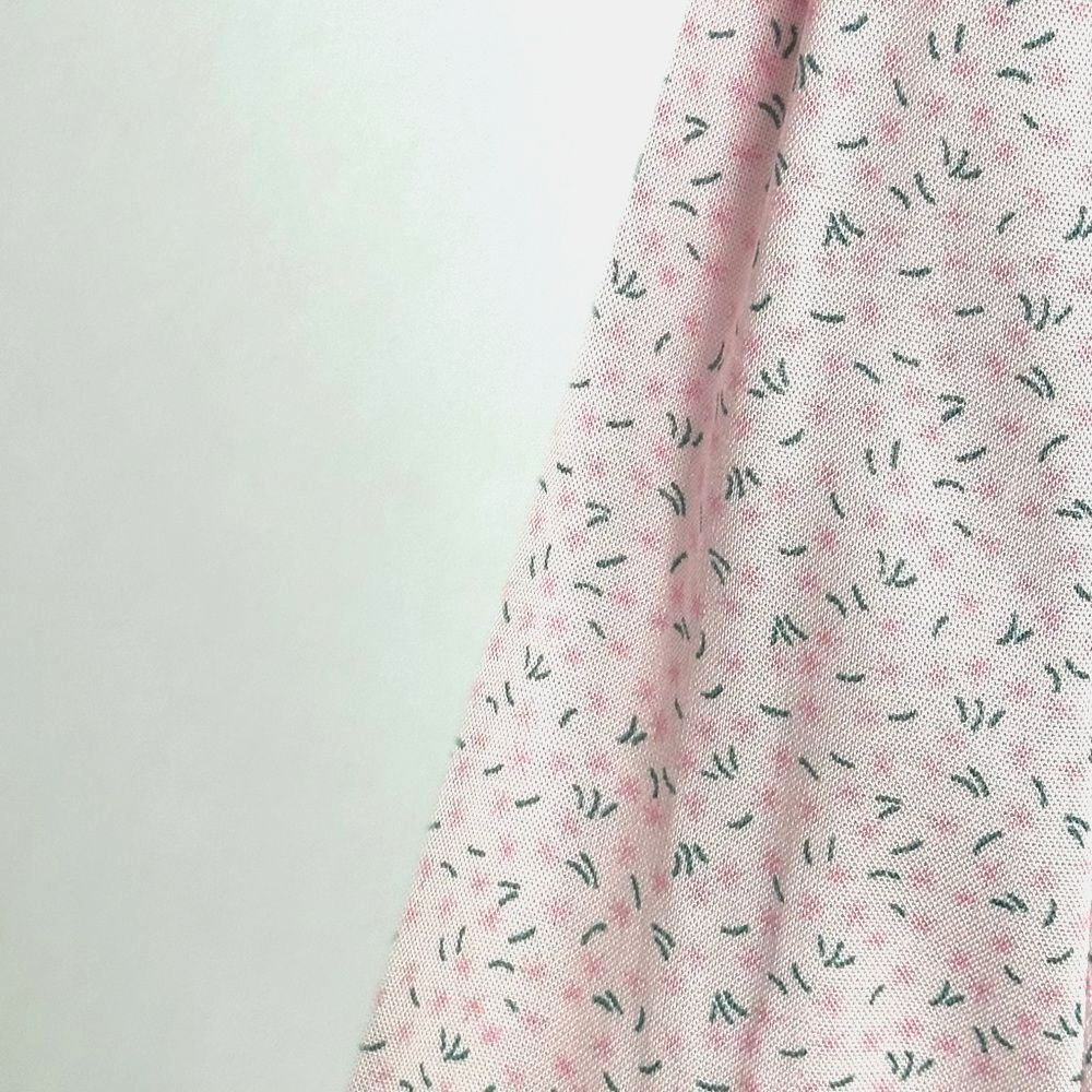 Vtg Lucia Lukken Broom Skirts Dress Blue Denim Vest Pink Floral Skirt Size Small - Picture 3 of 8